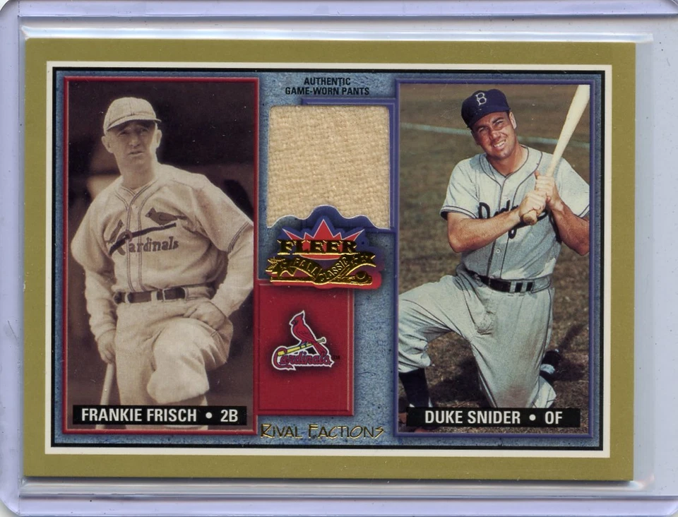 2002 FLEER FALL CLASSIC FRANKIE FRISCH & DUKE SNIDER GAME WORN JERSEY - Image 1 of 1