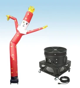 Werbung aufblasbarer Röhrenmann 18 Fuß Weihnachten Weihnachtsmann gewellter Flieger mit Gebläse - Bild 1 von 4