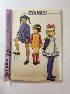 Vintage Sewing Pattern 1971 McCall's 2967 Child's Outfit Size 2-6 Free Shipping - Picture 1 of 4