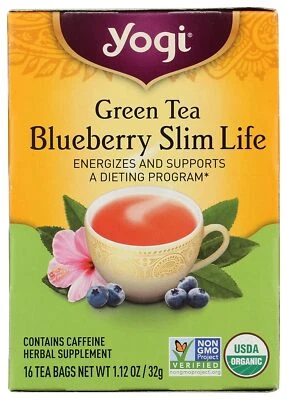 1 bolsitas de té Yogi Green Slim Life té de hierbas arándanos 16 bolsas Foto 1 de 4