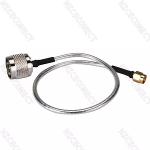 Línea de cable coaxial RF semirrígida de 25 cm SMA macho a N macho recto .141" RG402 - Imagen 1 de 3