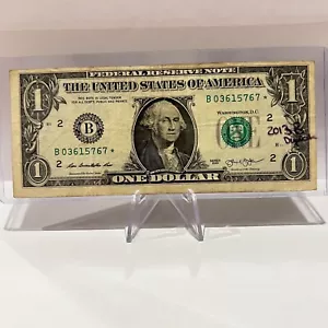 2013 B Star Note $1 Dollar Bill Duplicate Star Note * Rare US Paper Currency - Picture 1 of 2