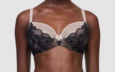 Sutiã feminino Chantelle preto flores meia-noite com aro US$ 88 tamanho 34C - Imagem 1 de 2