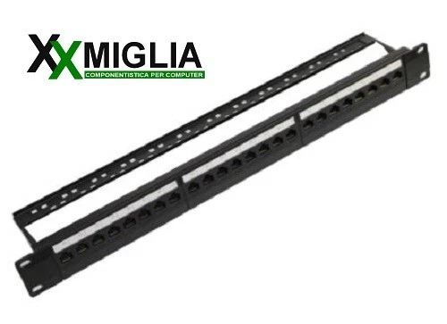 Pannello Patch 19" 24 Porte NON Schermate RJ45 Passanti CAT 6 - Immagine 1 di 3