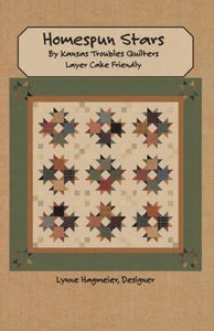 Quilt Pattern HOMESPUN STARS Layer Cake Friendly KANSAS TROUBLES  - Picture 1 of 4
