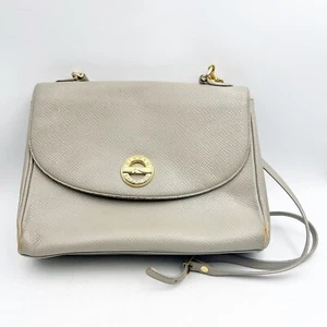 Hiroko KOSHINO Vintage grey gold Leather cross body purse - Picture 1 of 9