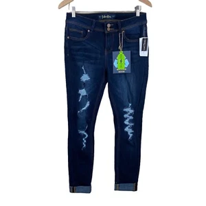 NEW "Indigo Rein" Denim Blue Jeans Pants Distress Size 29 Rise Ankle - Bild 1 von 8