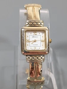 Geneva Womens Classic Gold Tone Square Roman Numeral Cuff Hinge Watch Works - Picture 1 of 15