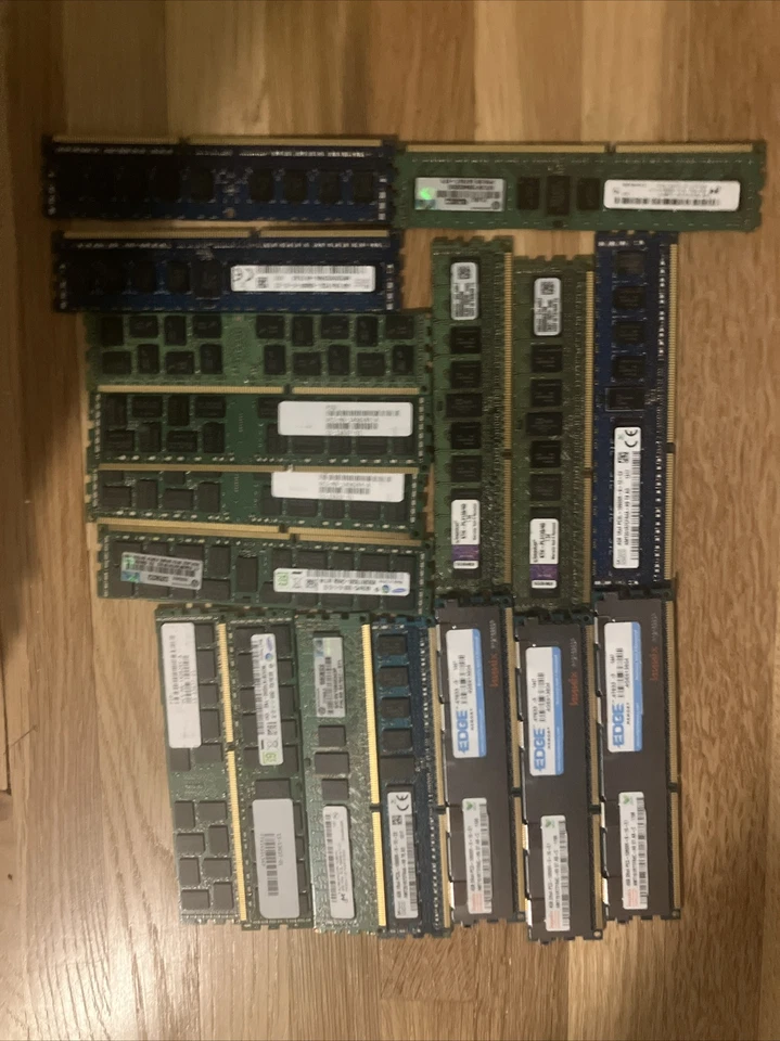 14x Hynix/samung/ Other HMT351R7CFR4A-H9 4GB PC3L-10600R DDR3 & 3x 4gb 2Rx4 PC3 - Image 1 of 1