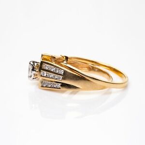 .15cttw Marquise diamond 2 piece wedding set 14k yellow gold ring size 6