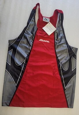 Vintage Mens Mizuno Running Vest Shiny Sports Top (A21) - Image 1 of 4
