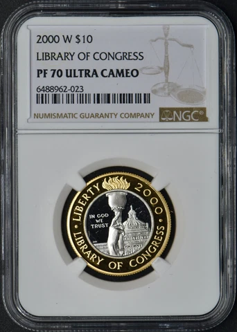 2000-W Gold $10 Library of Congress NGC PF  70 Ultra Cameo ✪COINGIANTS✪ Cover