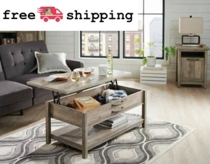 Unique Style LIFT TOP COFFEE TABLE Hidden Storage Rustic Gray Modern Farmhouse - Picture 1 of 8