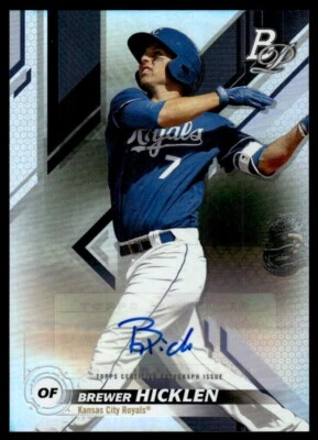 2019 Bowman Platinum Top Prospects Autographs Brewer Hicklen Auto Kansas City - Image 1 of 2