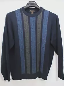 FUSION MEN'S XL NAVY BLUE WOOL BLEND CREW NECK PULLOVER SWEATER - Picture 1 of 6