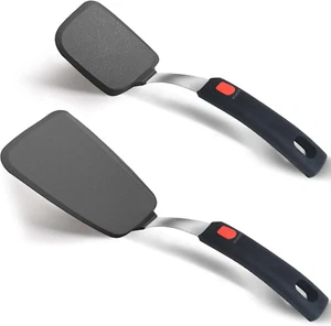 Paquete de 2 espátulas de silicona flexibles giratorias, 600 ° F espátulas de silicona resistentes al calor S - Imagen 1 de 12