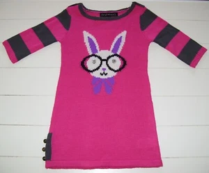 Girls Derek Heart Pink Bunny Rabbit Sweater Dress Sz 4 - Picture 1 of 3