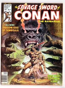 THE SAVAGE SWORD OF CONAN #14 NM OB MARVEL COMICS 1976 BRONZE AGE SOLOMON KANE - Picture 1 of 2