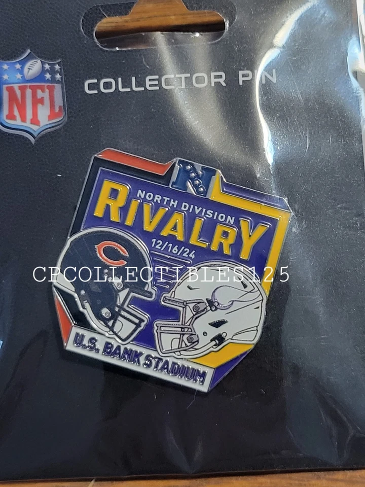 Chicago Bears VS Minnesota Vikings Game Day Pin 12/16/24 US Bank NEW - Image 1 of 1