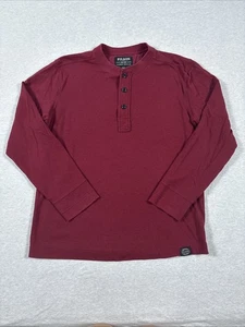 Filson Double Layer Henley Shirt Dark Red Long Sleeve Men’s Med Fits Small Peru - Picture 1 of 9