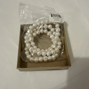 Bracciale elastico JTV bianco coltivato perle d'acqua dolce set di tre - Foto 1 di 10