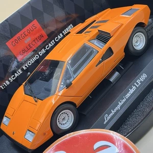 Kyosho 1/18 Lamborghini Countach LP400 Orange Diecast Rare 08321P - Picture 1 of 16