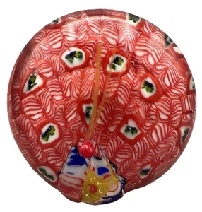 Millefiori Art - Briefbeschwerer Pfau aus mundgeblasenem Glas  - Bild 1 von 9