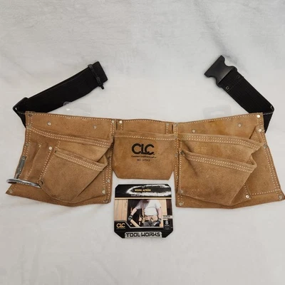 CLC Work Apron #1370X3 Leather Suede 8 Pocket With Hammer Holder Brown - Image 1 of 4