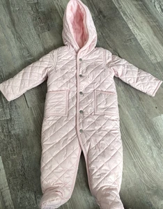Polo Ralph Lauren Baby Hooded Barn Bunting Coverall Pink Size 9M - Picture 1 of 9