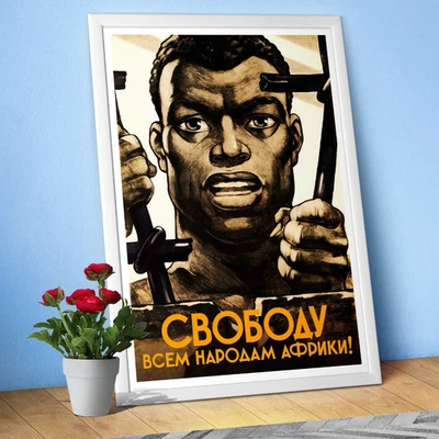 Freedom to All Peoples of Africa, USSR 1961 — Soviet poster, civil rights 1960s - Image 1 of 4