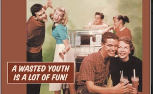 A Wasted Youth Is A Lot Of Fun funny fridge magnet (ep) - Picture 1 of 1