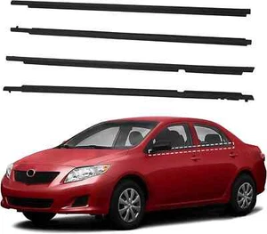 Modanatura modanatura finestrini auto per Toyota Corolla 2009-2012, berlina 4 porte, nero esterno - Foto 1 di 7