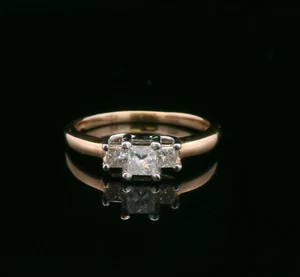 14KT Yellow Gold & Platinum 0.50cttw Diamond Ring – Size 7.75 – 3.90g - Picture 1 of 10