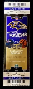 Boleto de novato debut A1 Joe Flacco NFL 7/09/2008 Baltimore Ravens 1st Td Bengals - Imagen 1 de 3
