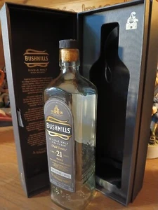 BUSHMILLS 21 Rare Irish Whiskey - Empty Bottle & Box - Excellent Condition - Picture 1 of 4