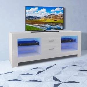 TV Schrank mit LED-Leuchten / Schubladen TV-Lowboard Fernsehschrank Fernsehtisch - Bild 1 von 10