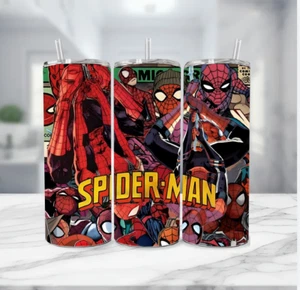 Spider Man Stainless Steel Tumbler & Metal Straw - 20 Oz -Classic TV - Picture 1 of 4