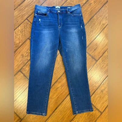 Nicole Miller jeans womens 16 (35x27) Nolita Boyfriend High Rise blue stretch - Image 1 of 4