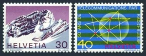 Switzerland 533-534, MNH. Michel 953-954. Les Diablerets, 1971. Radio-Suisse-50. - Picture 1 of 1