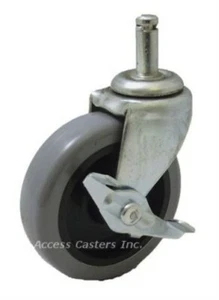 4SRCUSB 4" Grip Ring Stem Swivel Caster with Brake, Polyurethane Wheel, 150 lbs - Picture 1 of 1