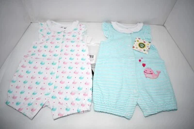 Paquete de dos mamelucos de ballena Little Me talla: 9 Mos #LCR14561N NUEVOS CON ETIQUETAS Foto 1 de 3