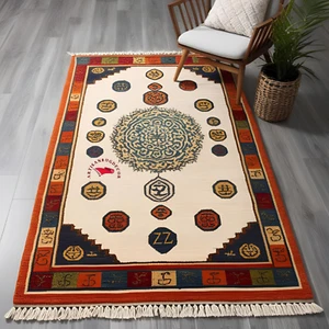Multicolor Wool Tufted Mandala Rug | Zen Meditation Mat | Mindful Decor Carpet - Picture 1 of 3