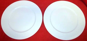 RARE IKEA 365+ SUSAN PRYKE Set Of 2 LARGE WHITE DINNER / CHARGER PLATES 12 3/4" - Picture 1 of 9