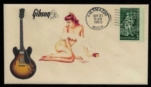 1959 Gibson ES 335 & Pin-Up Girl Ad Featured on Collector's Envelope *OP1022 - Picture 1 of 1