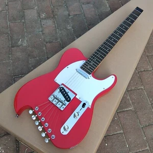 Red Headless Electric Guitar,Mahogany Body&Rosewood Fingerboard 6 Strings Guitar - Picture 1 of 9