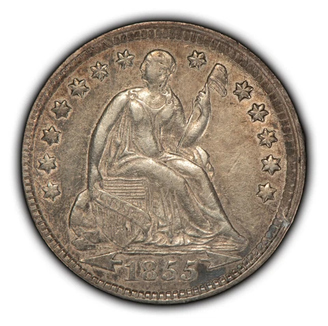1855 H10c Seated Liberty Silver Half Dime - AU Dets - SKU-B1452 Cover