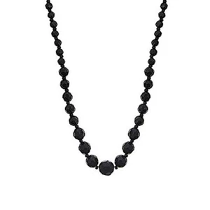 2028 Elegant Black Graduated Glass Bead Necklace - Bild 1 von 1