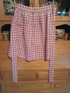 Plaid rosa vintage con tasca, grembiule da cucina, taglia - media, condizioni meravigliose! - Foto 1 di 5