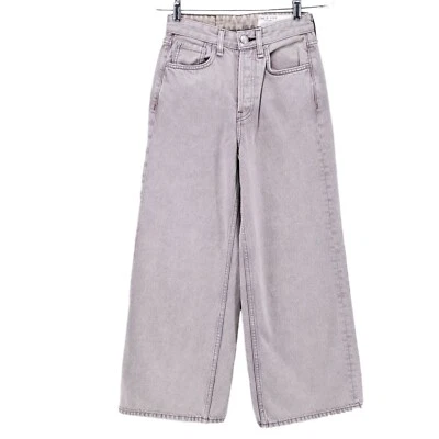 NEW rag & bone Maya High Rise Ankle Wide Leg Jeans in DUST Size 24 - Image 1 of 4