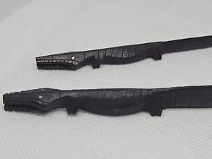 Vintage handgeschnitzte schwarze Ebenholz Kenia Brieföffner primitiver Stil - Bild 1 von 10